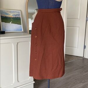 Vintage 1940s Copeland of California Rust Wool Skirt